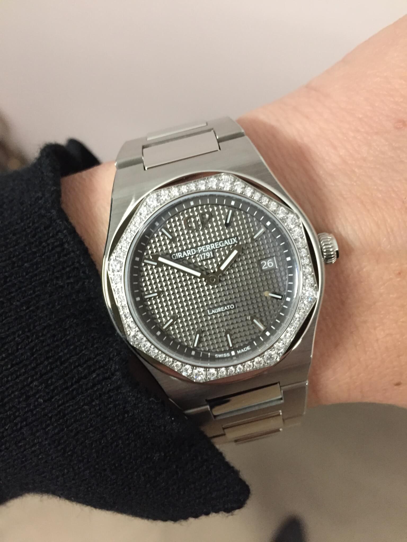 Girard-Perregaux 2017 Laureato 34 with diamond-set bezel