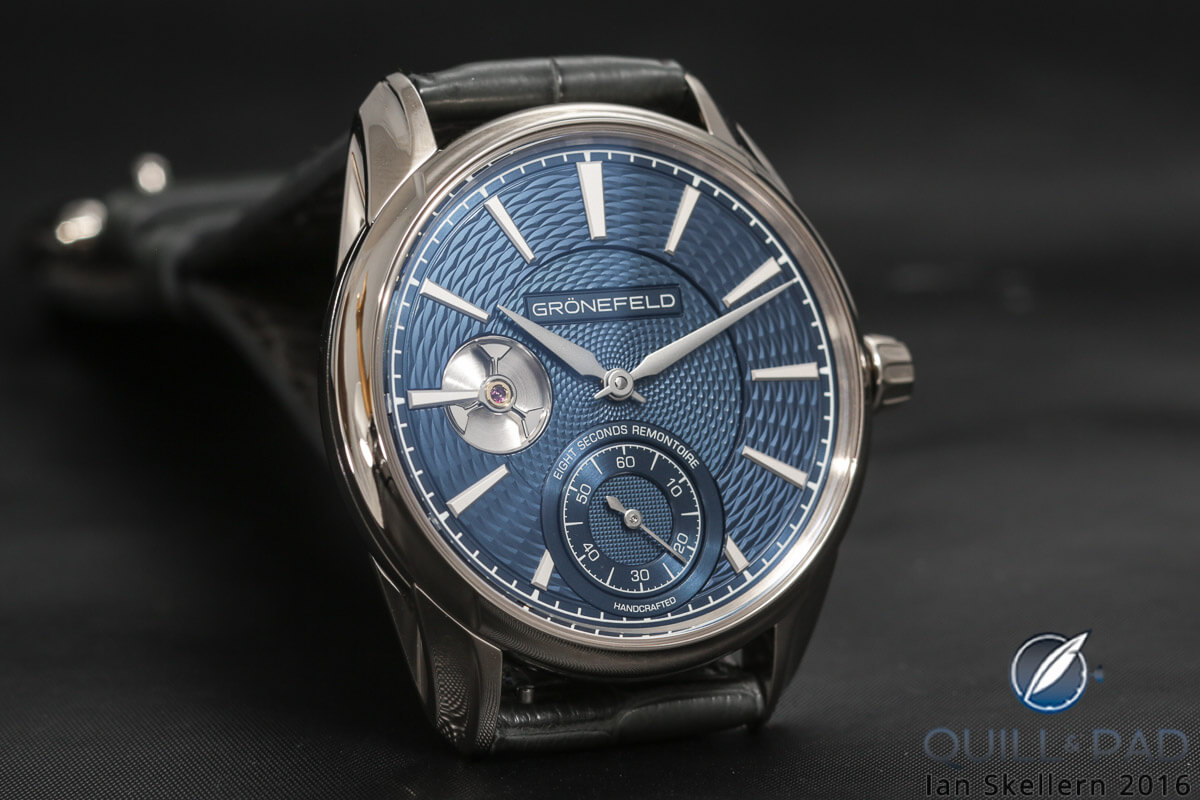 Gronefeld Remontoire 1941 with blue guilloche dial