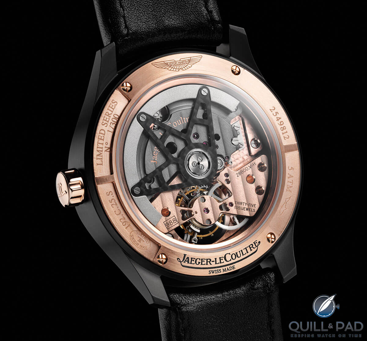 View through the display back of the Jaeger-LeCoultre Amvox 3 Tourbillon GMT