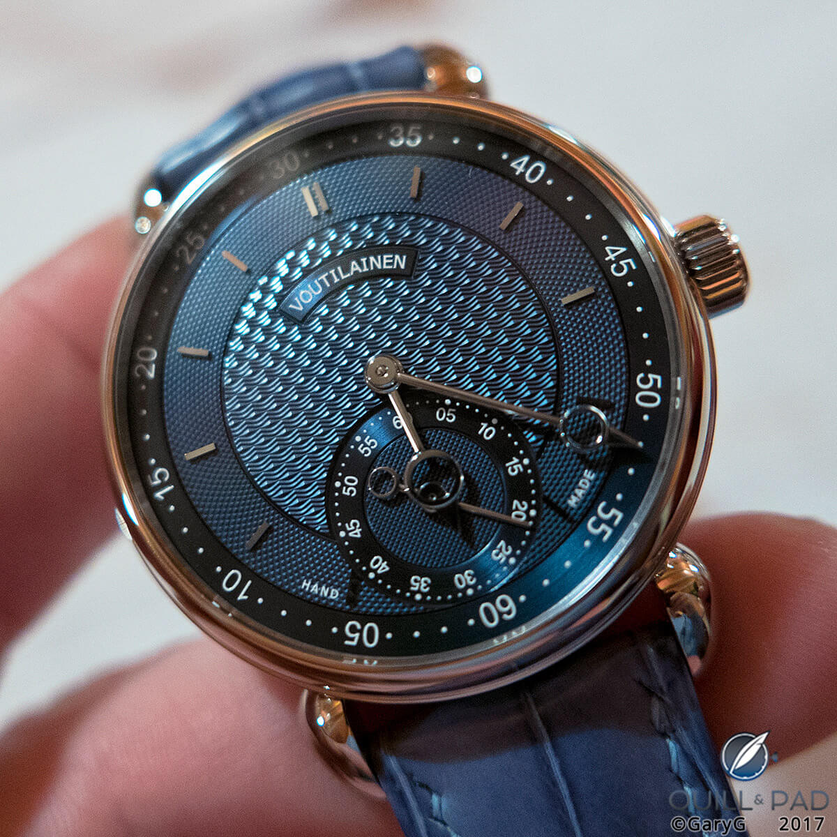 Kari Voutilainen Vingt-8 ISO with Blue Guilloche Dial