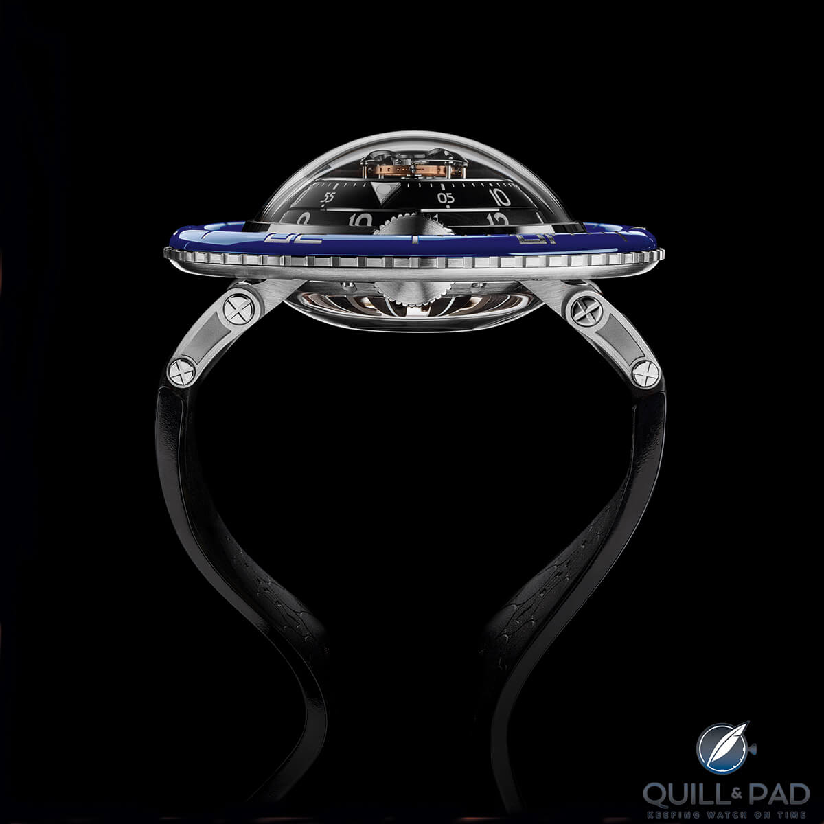 MB&F HM7 Aquapod Ti Blue in profile
