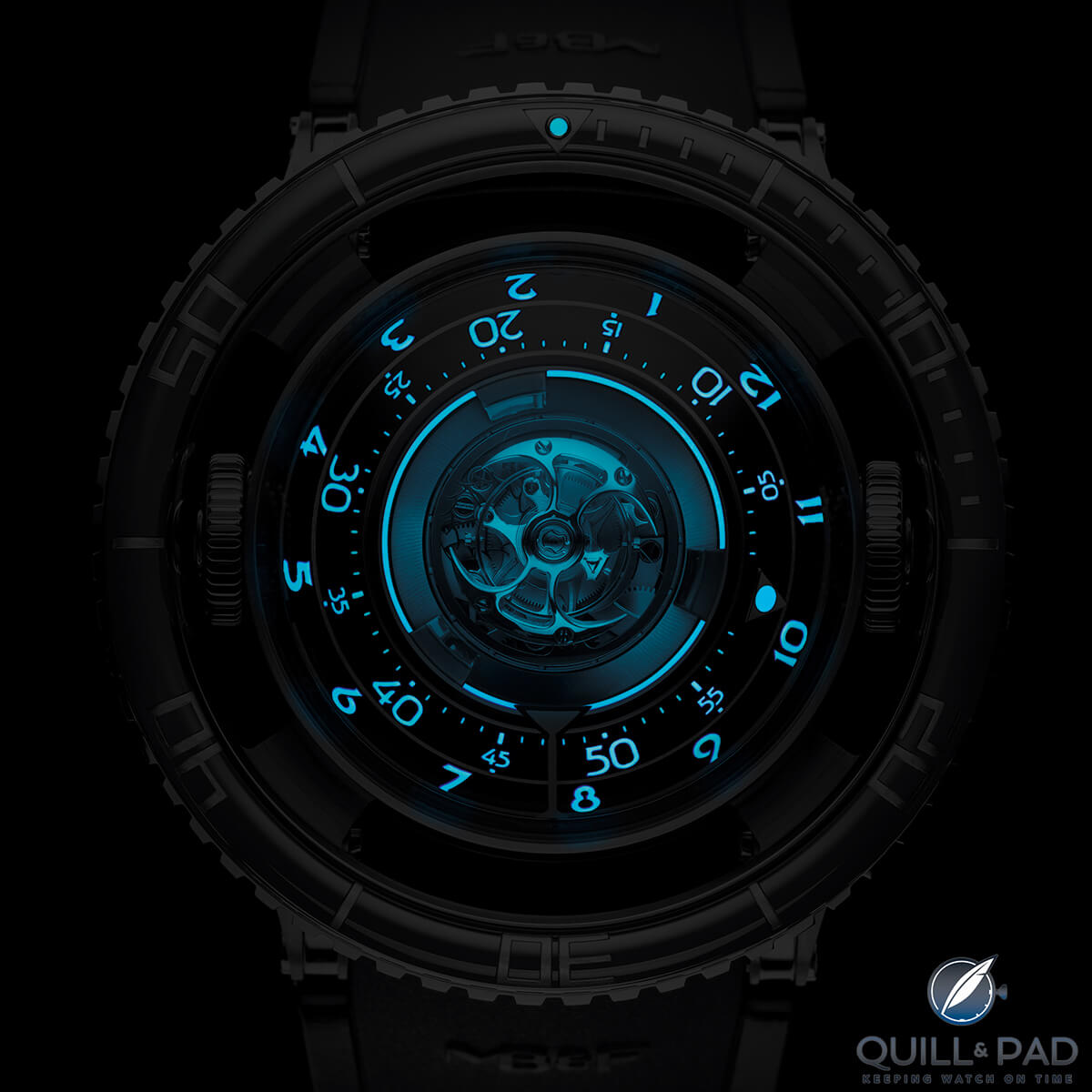 MB&F HM7 Aquapod glowing in the dark