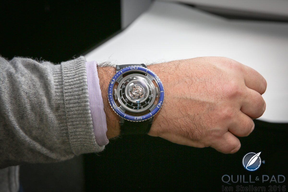 MB&F HM7 Aquapod on the wrist