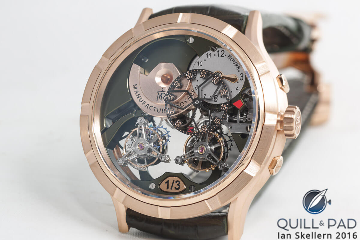 Manufacture Royale 1770 Micromégas Revolution in red gold with olive green movement