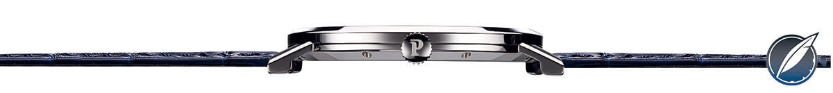 Knife edge side on view of the Piaget Altiplano 60th Anniversary automatic 43 mm