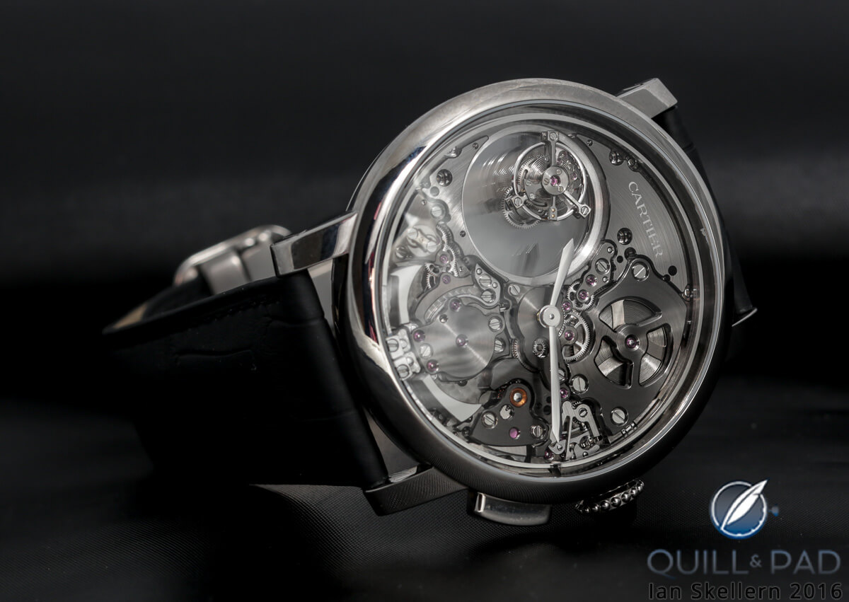 Close up look dial side of the Cartier Rotonde de Cartier Repeater Mysterious Double Tourbillon
