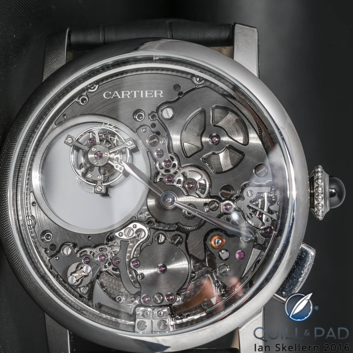 Close up look dial side of the Cartier Rotonde de Cartier Repeater Mysterious Double Tourbillon