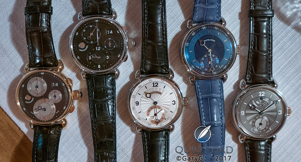 Table Shot: Kari Voutilainen Watches with 2017 SIHH Introductions at Right