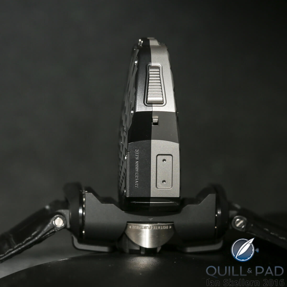Urwerk UR-T8 at the halfway stage of reversing the case