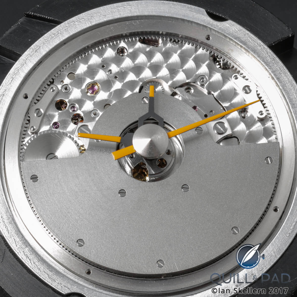 Mock up chronograph hands fitted to the Agenhor's AgenGraphe
