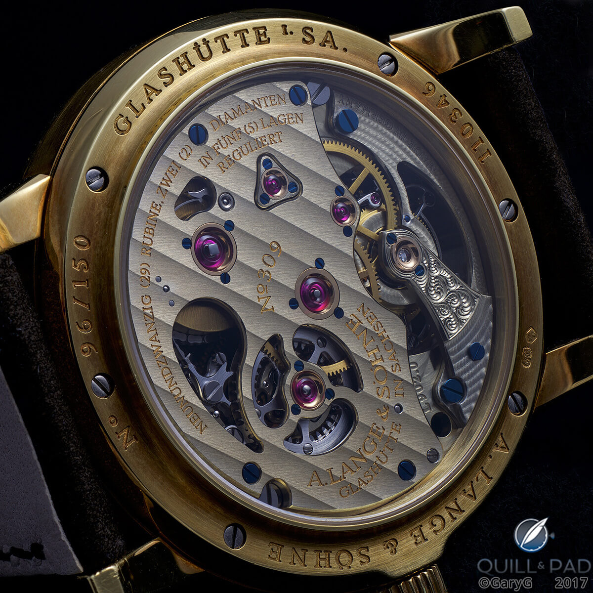 Concealing its secrets: solid three-quarter plate of the A. Lange & Söhne Pour le Mérite Tourbillon