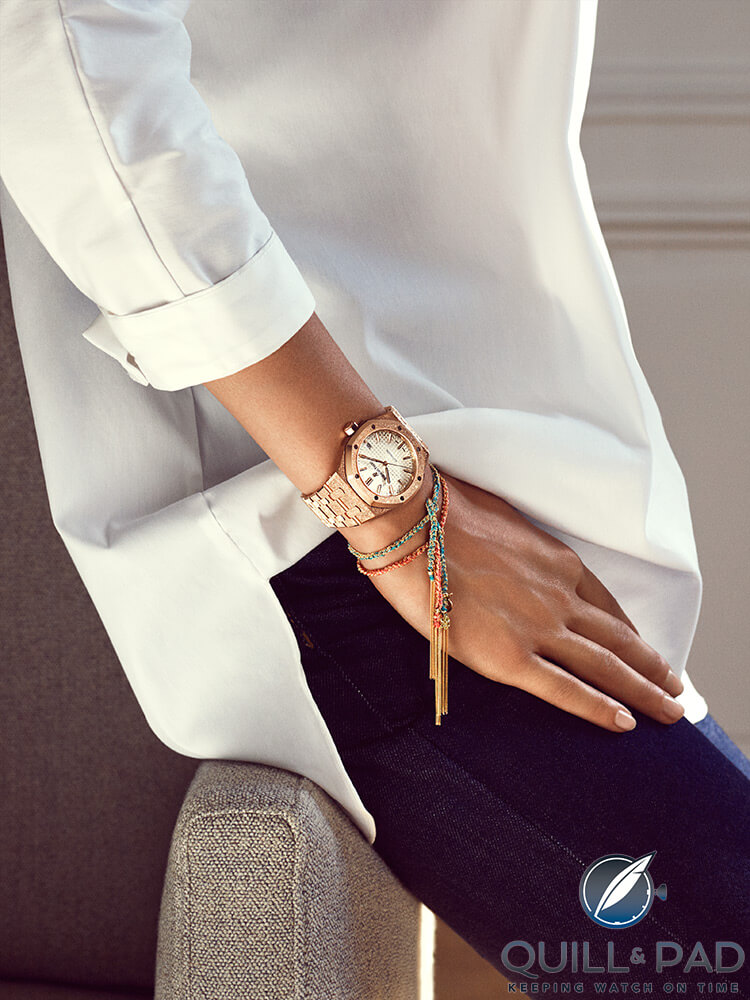 Audemars Piguet Royal Oak Frosted Gold on the wrist