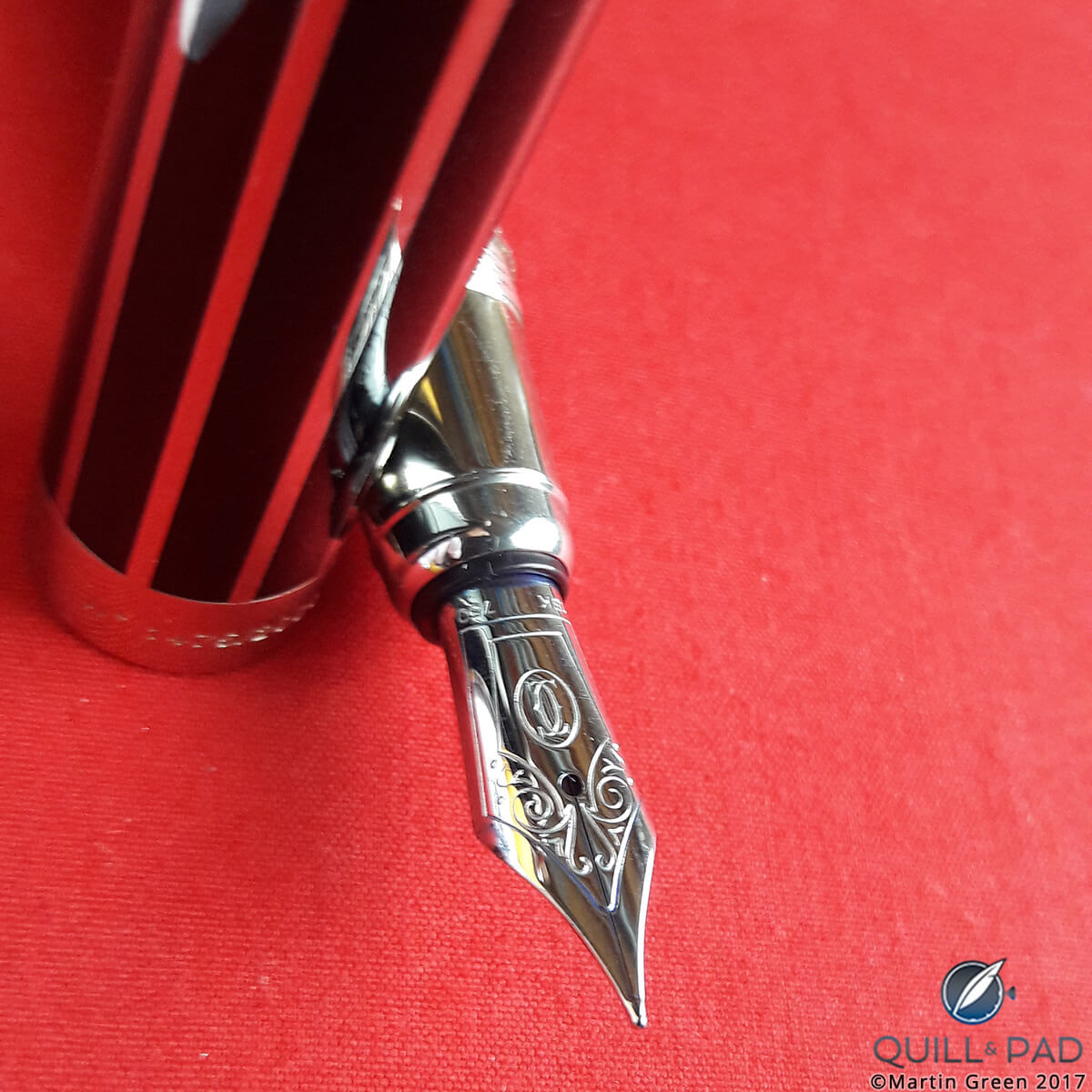 Engraved nib of the Cartier Clock Pen