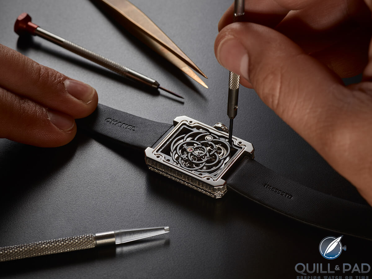 Casing a Chanel Premíère Camellia Skeleton