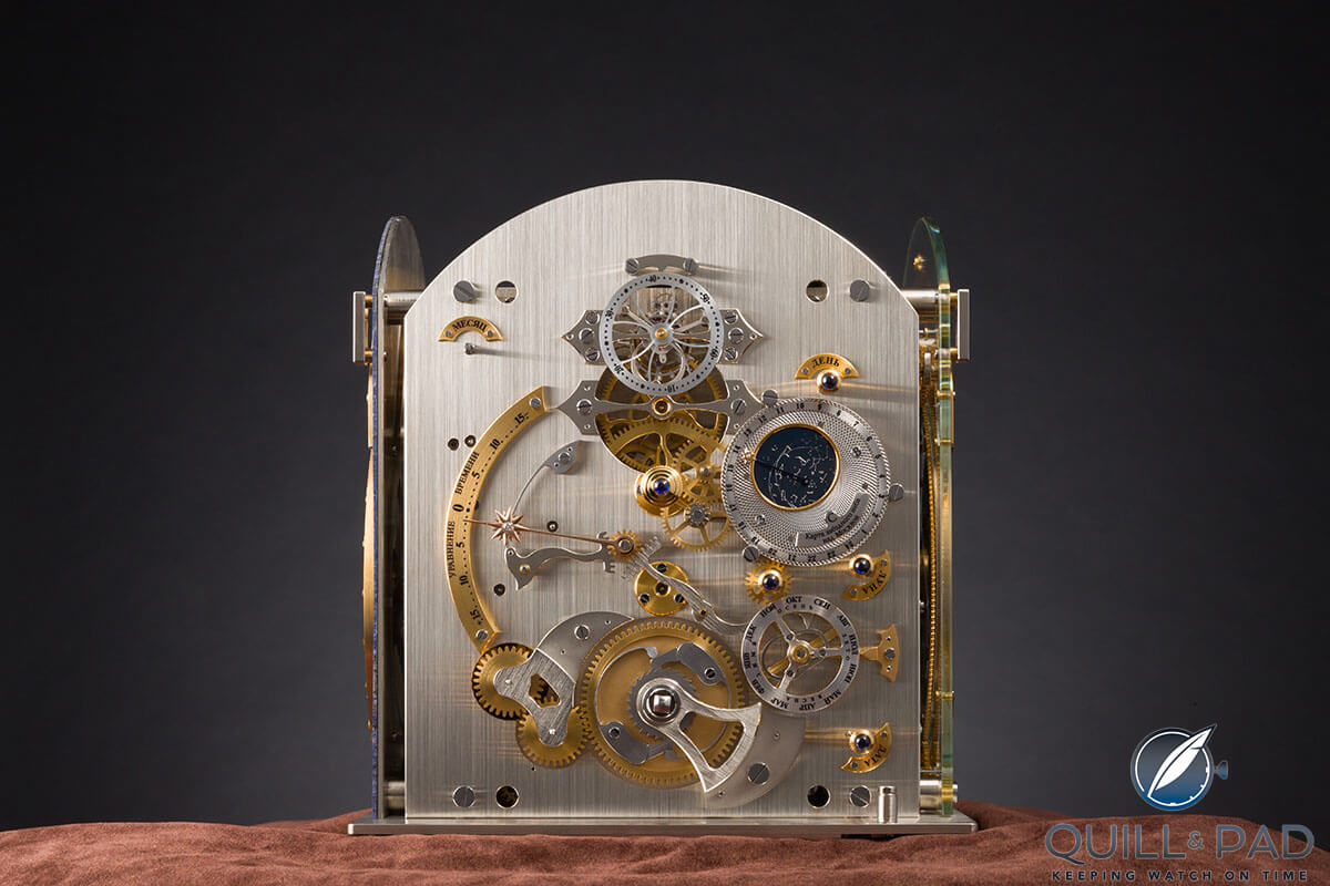 Under the dial of the Konstantin Chaykin Moscow Comptus Clock