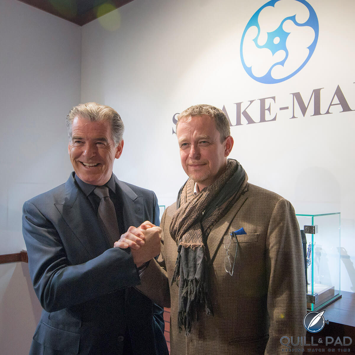 Pierce Brosnan and Peter Speake-Marin (photo courtesy Gionibek Kudaibergen)