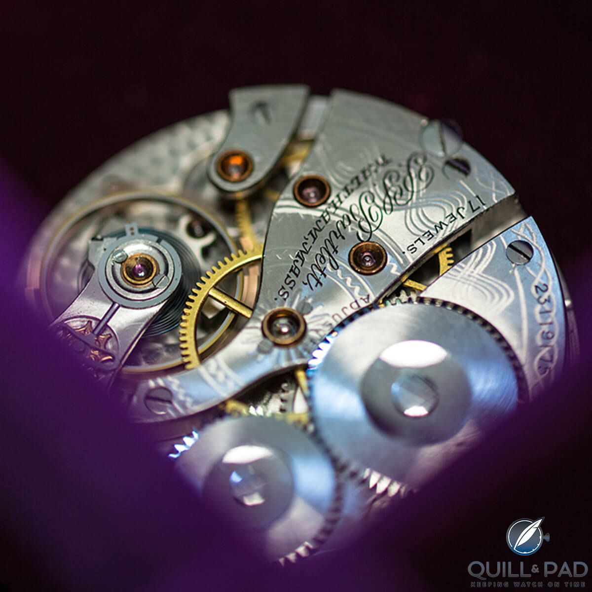 A refurbished vintage movement at the Struthers workshop