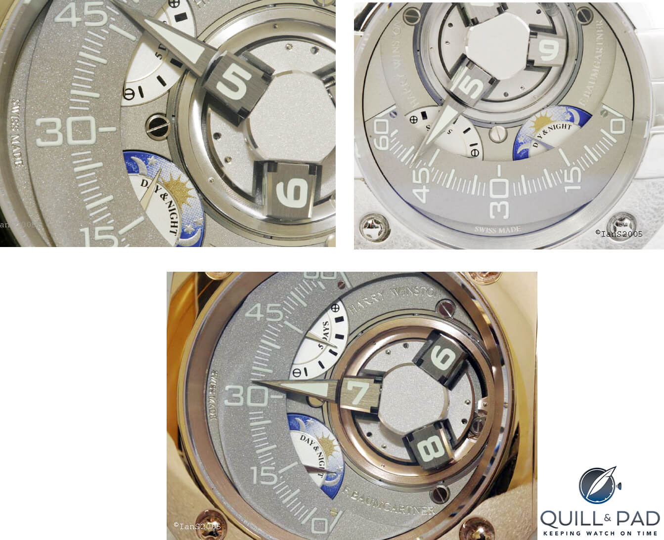 Close up look dialside of the Harry Winston Opus V