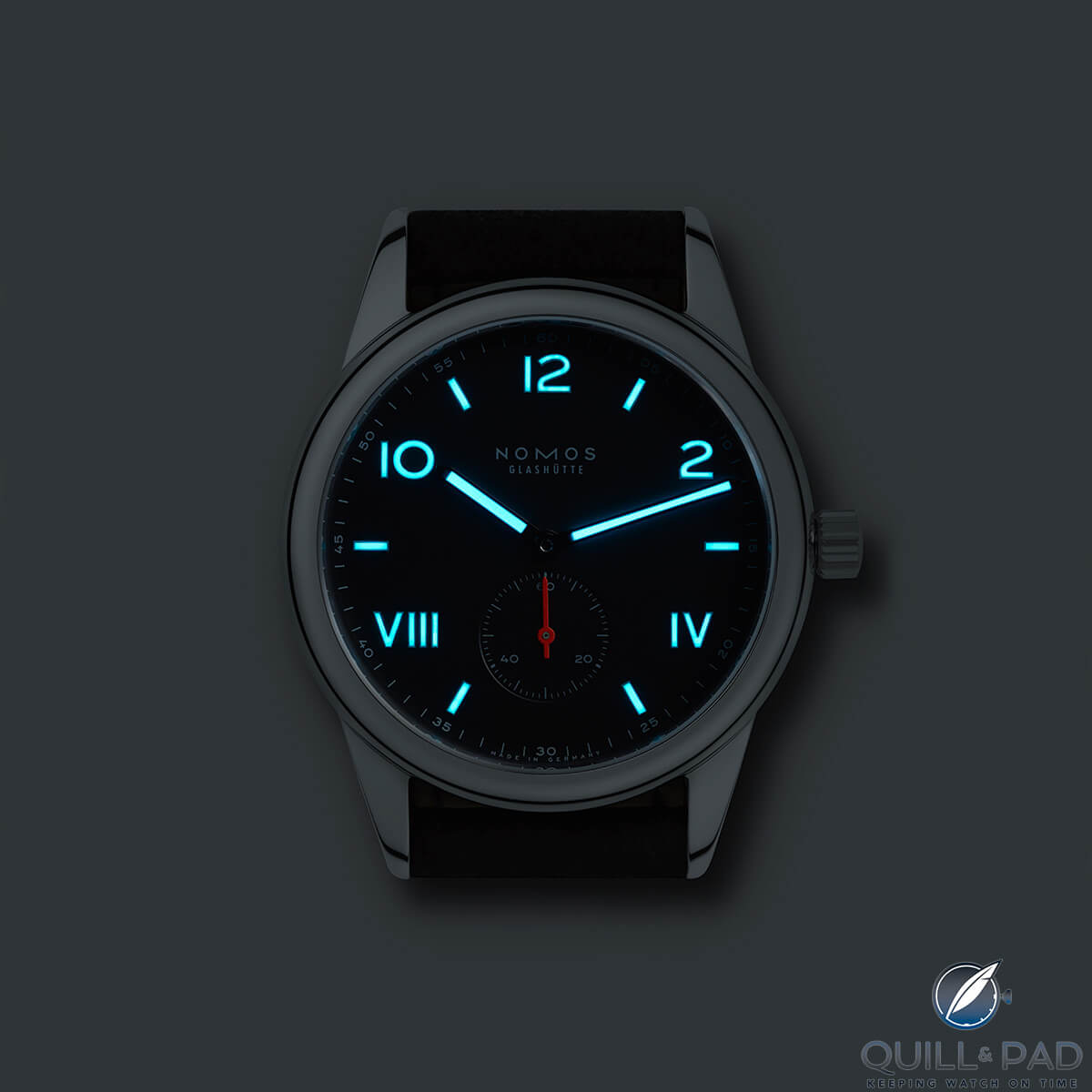 The Nomos Glashütte Club 38 Campus Nacht in party mode