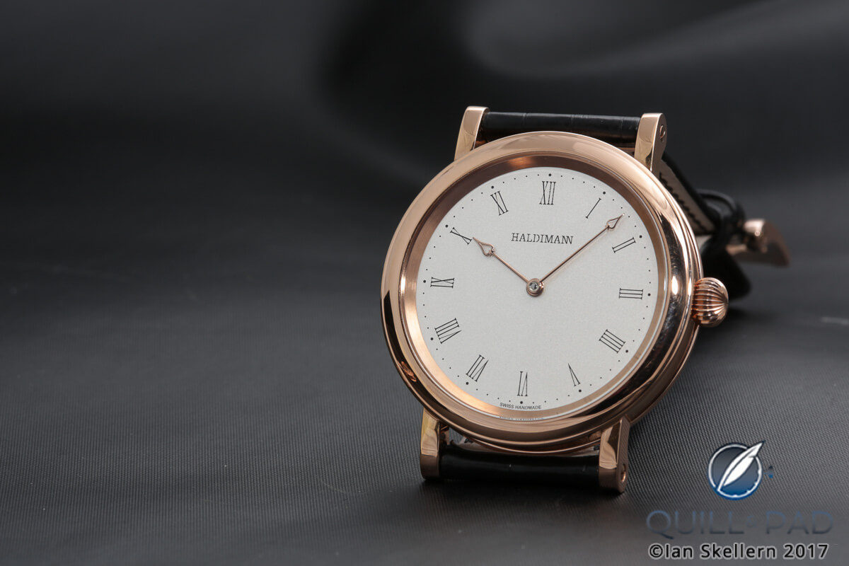 Beat Haldimann H11 with white dial in red gold
