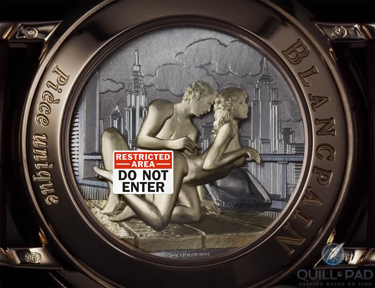 Restricted area: Blancpain erotic watch