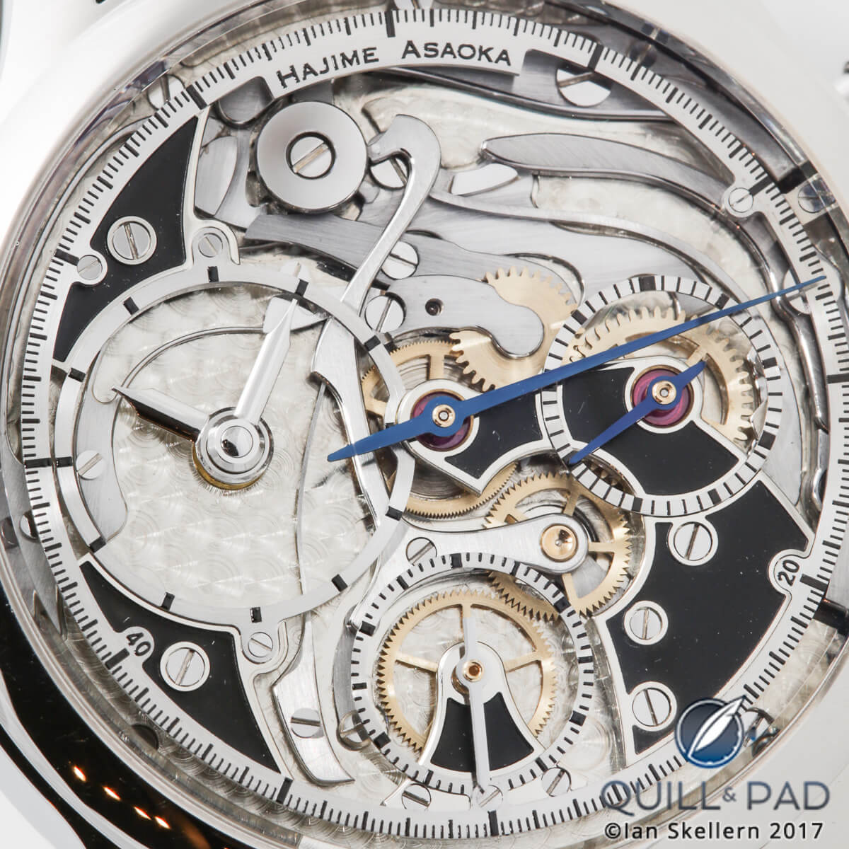 Close up look dial side of the Hajime Asaoka Chronograph