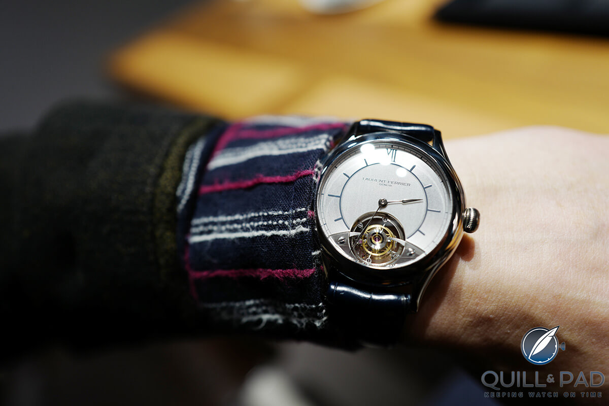 Laurent Ferrier Galet Classic Dual Tourbillon Double Spiral on the wrist