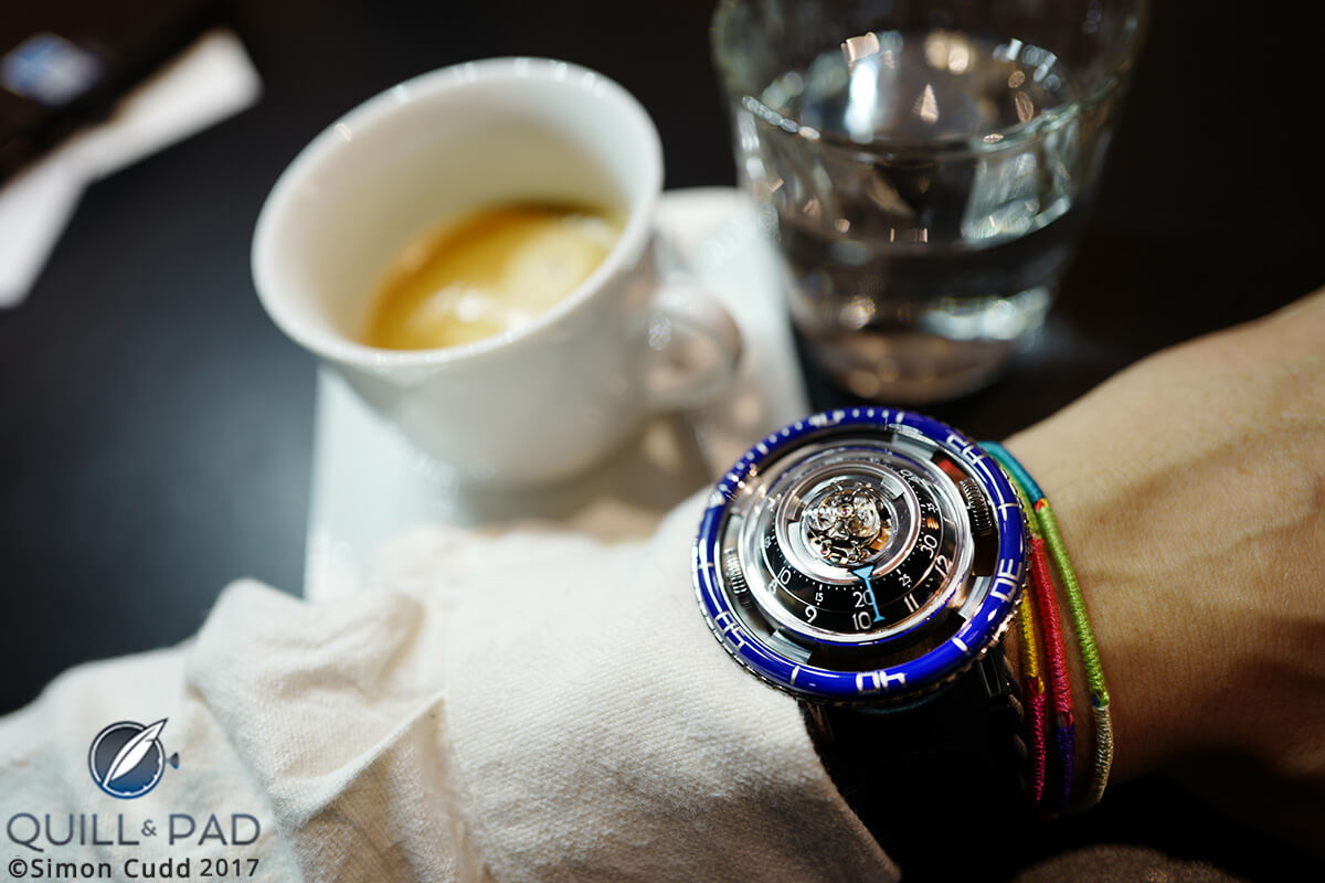 MB&F Horological Machine No. 7 Aquapod on the wrist
