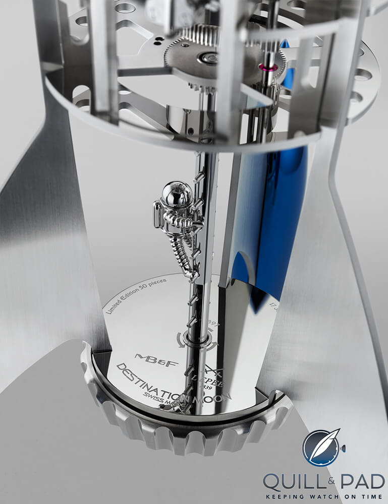Neil climbing (or descending) MB&F's Destination Moon