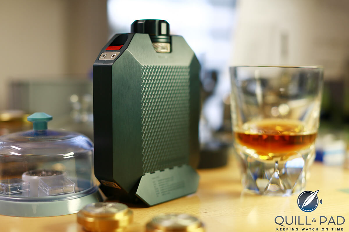 The Macallan whiskey mechanical hip flask by Urwerk