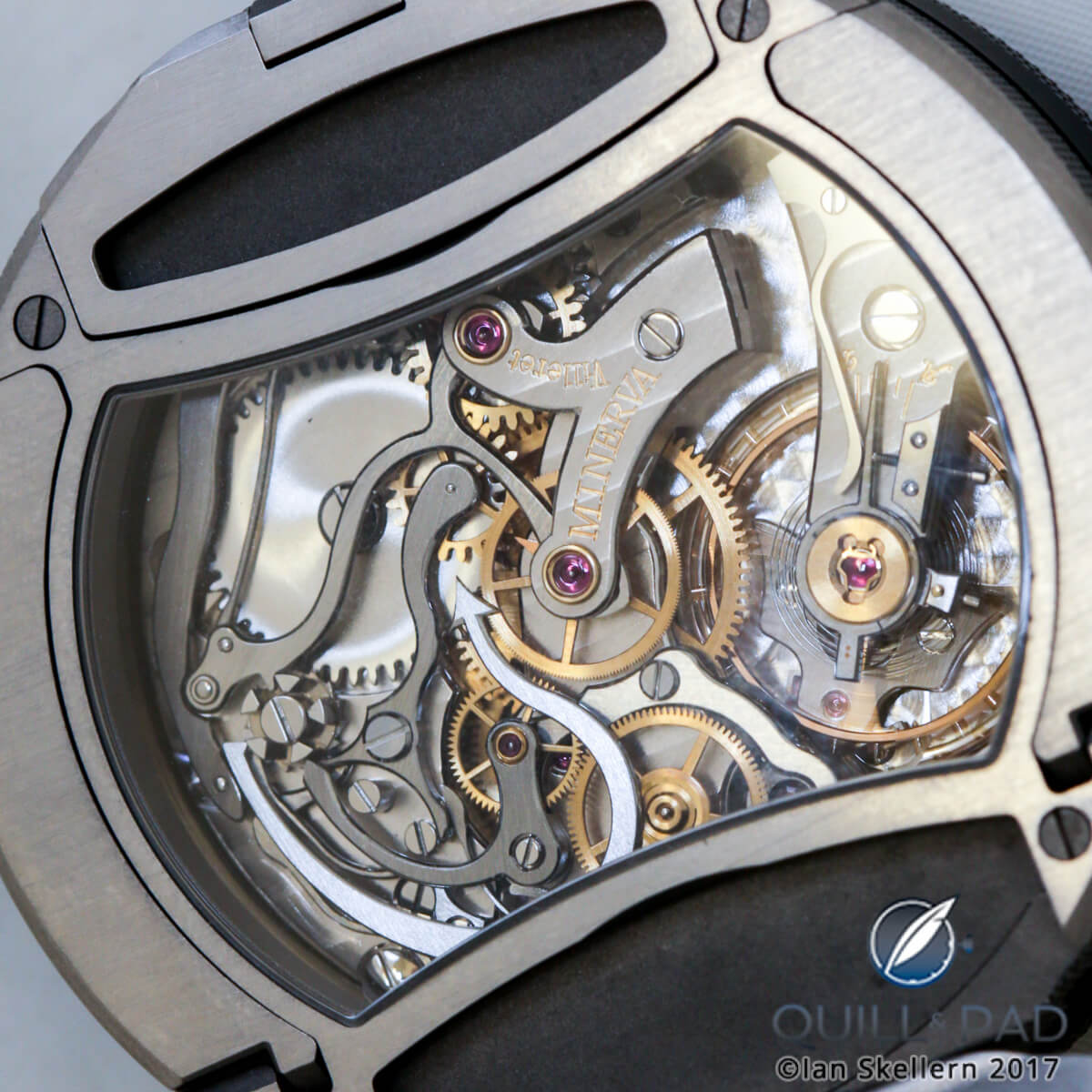 View through the display back of the Montblanc Timewalker Chronograph Rally Timer Counter Limited Edition 100