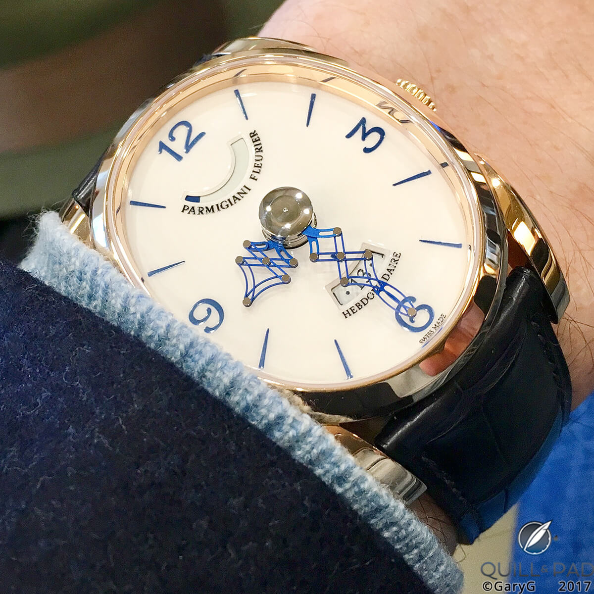 On the wrist: Parmigiani Ovale Pantographe