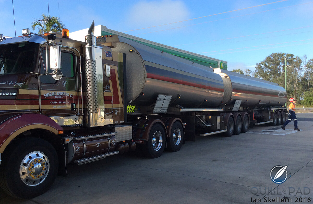 Truck at rest stop near Mackay