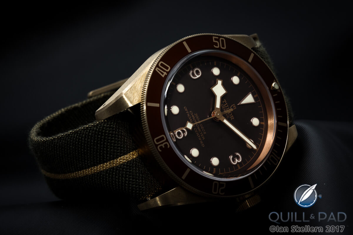 Tudor Black Bay Bronze lume shot