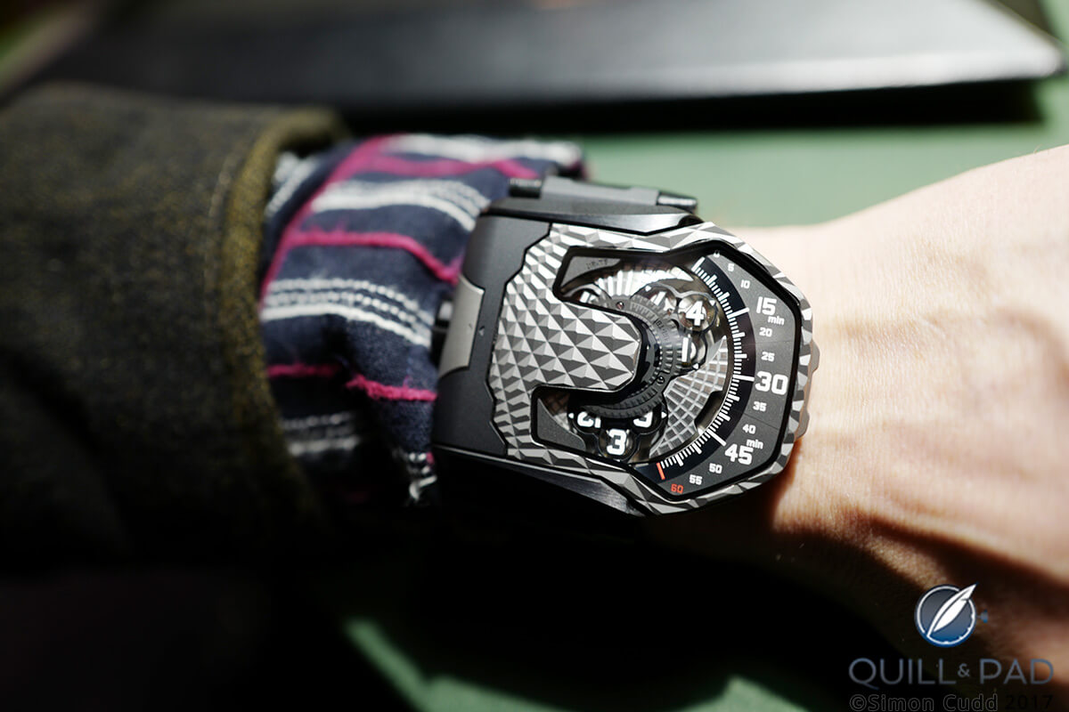 Urwerk UR-T8 Transformer on the wrist