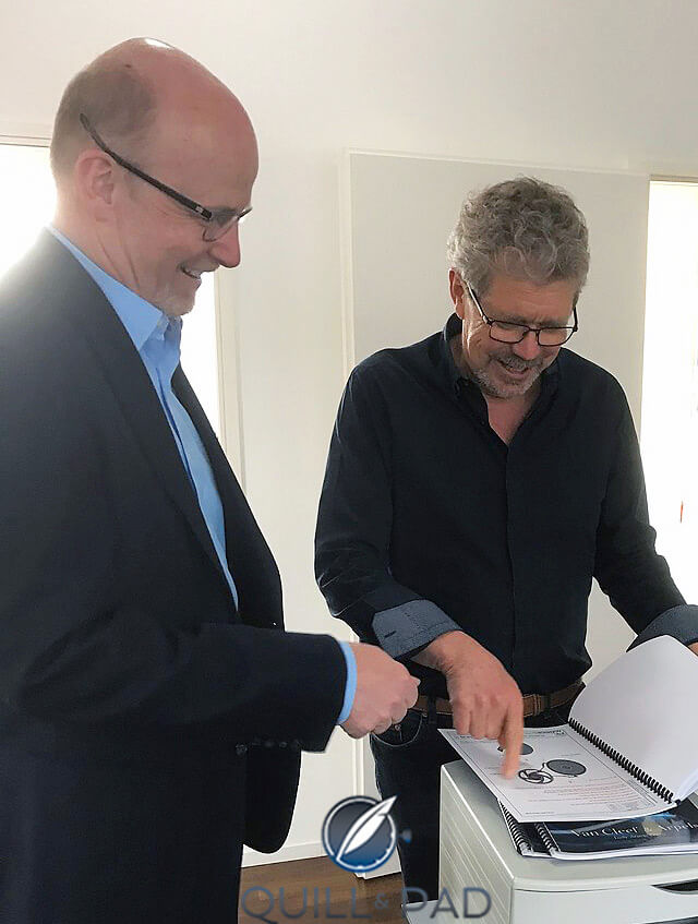 Jean-Marc Wiederrecht explains fine points of movement assembly to the author