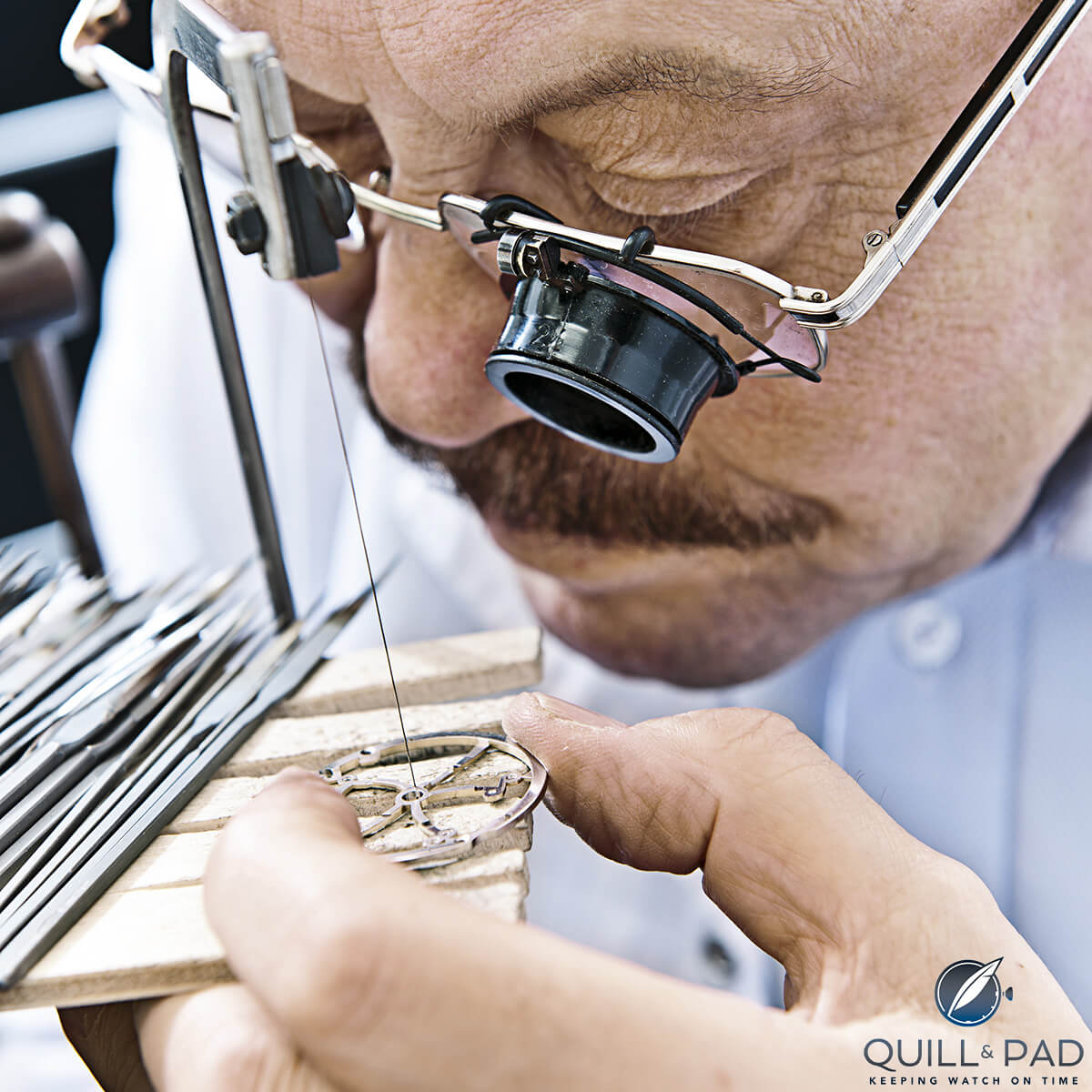 Mr. Armin Strom skeletonizing by hand
