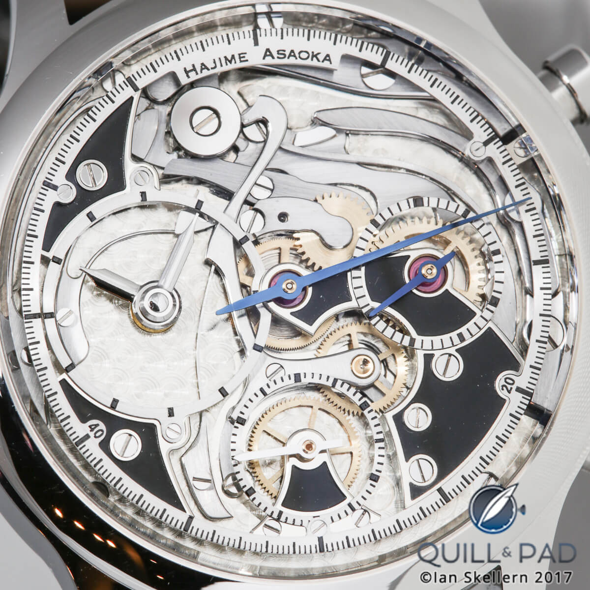 Close look dial side of the Hajime Asaoka Chronograph