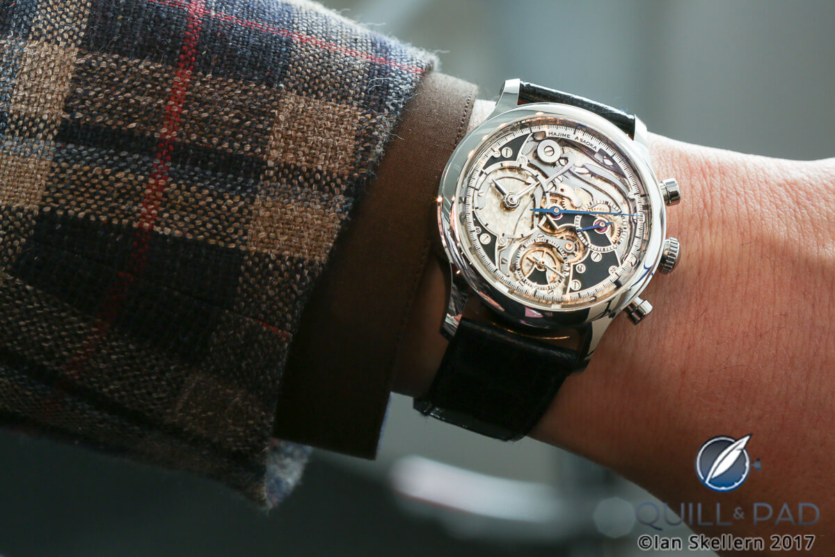 Hajime Asaoka Chronograph on the wrist of its creator
