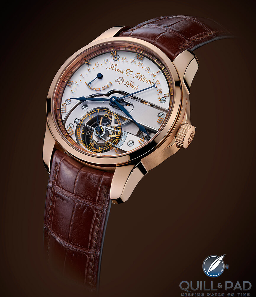 James Pellaton Chronometre Royal Marine tourbillon in red gold with sapphire dial