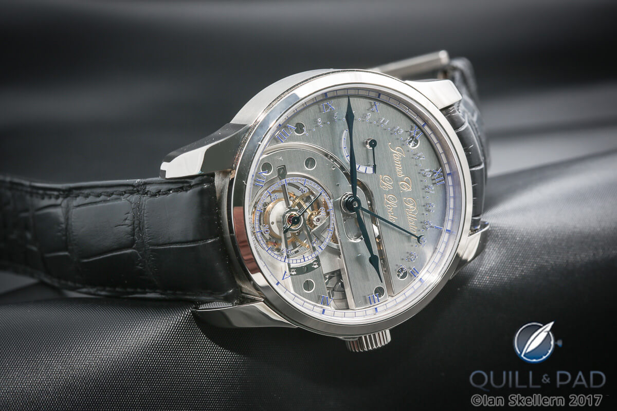 James Pellaton Chronometre Royal Marine tourbillon in white gold with sapphire dial