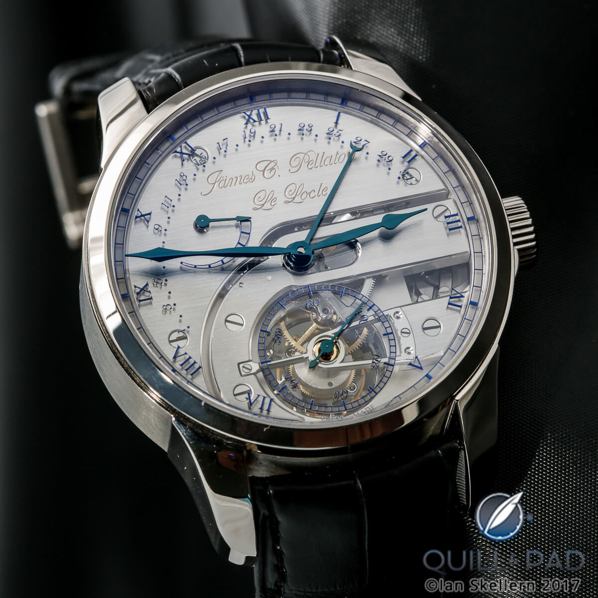 James Pellaton Chronometre Royal Marine tourbillon in white gold with sapphire dial