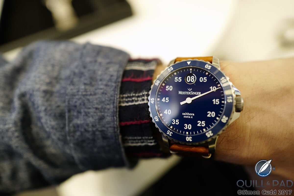 Meistersinger Salthora Meta X wristshot