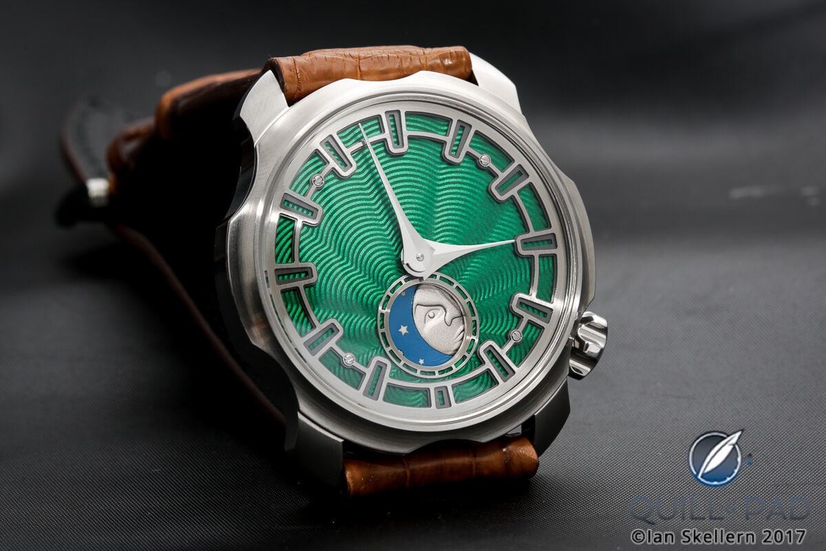 Sarpaneva Moon Phase with green dial