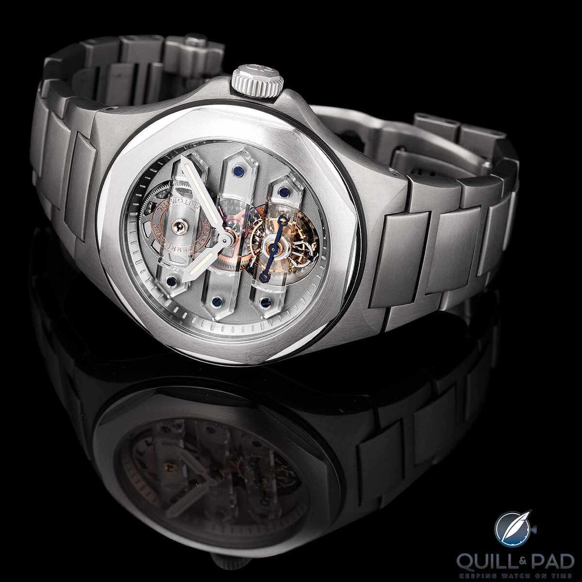 Lot 1017: Girard Perregaux skeletonised three sapphire bridge tourbillon