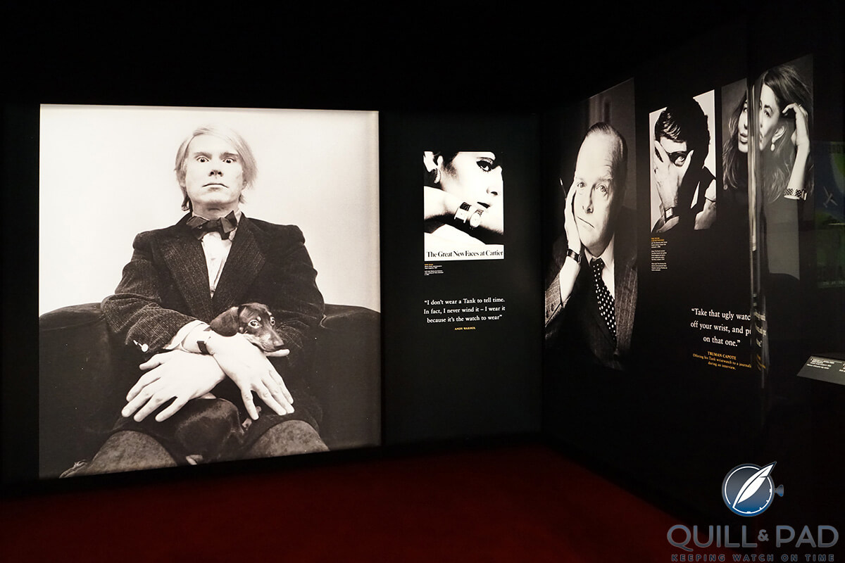 Andy Warhol display at the 'Cartier in Motion' exhibition at the London Design Museum