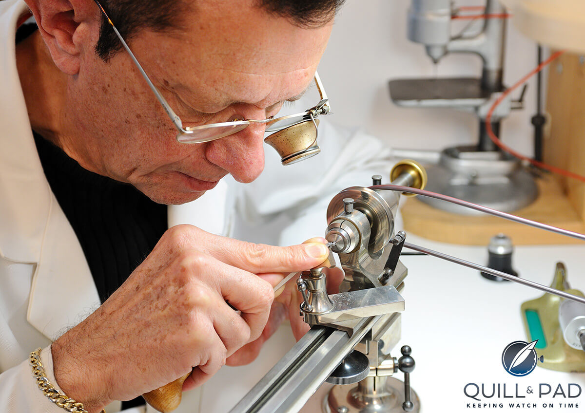 Dominique Loiseau working in his atelier