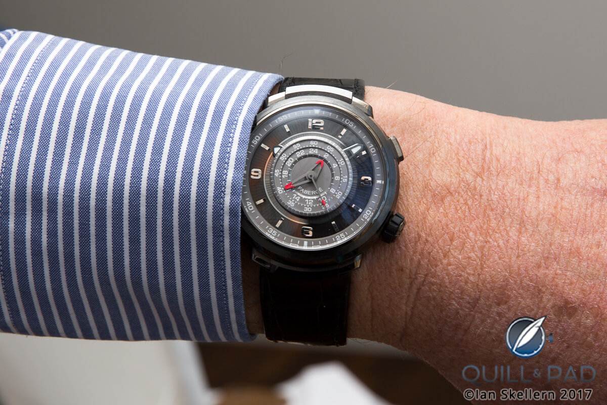 Fabergé Visionnaire Chronograph ceramic/titanium on the wrist