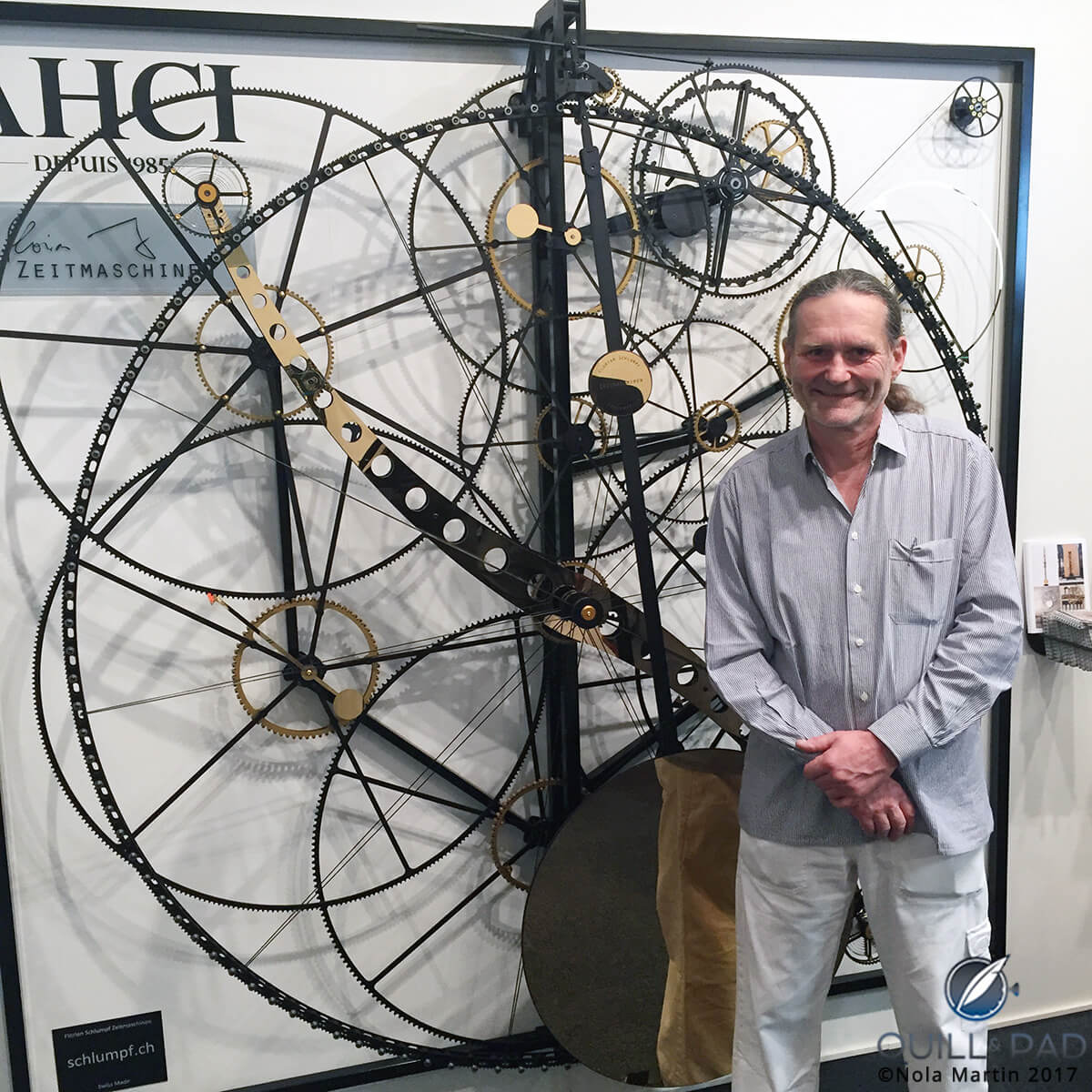 Florian Schlumpf and his massive Wall Machine at Baselworld 2017