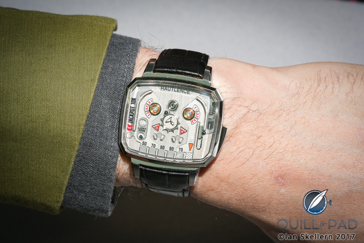 Hautlence Pinball on the wrist